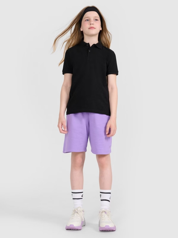 Dziecięca koszulka polo 4F 4FJWMM00TPTSU513 - czarna