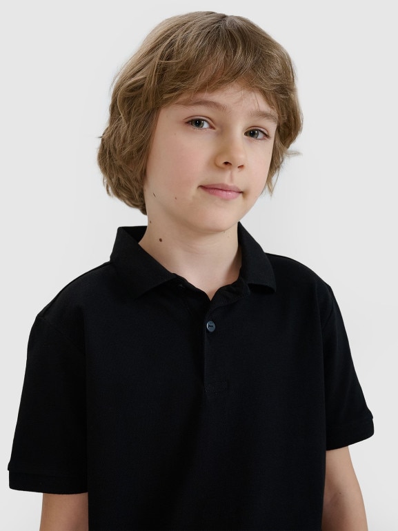 Dziecięca koszulka polo 4F 4FJWMM00TPTSU513 - czarna