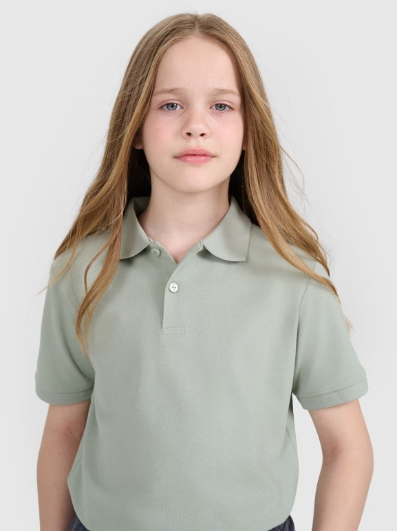 Dziecięca koszulka polo 4F 4FJWMM00TPTSU513 - zielona