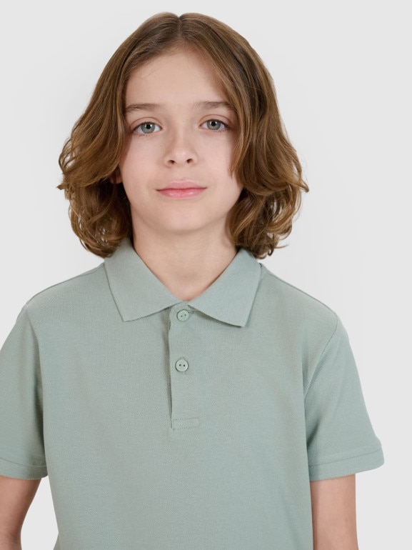 Dziecięca koszulka polo 4F 4FJWMM00TPTSU513 - zielona