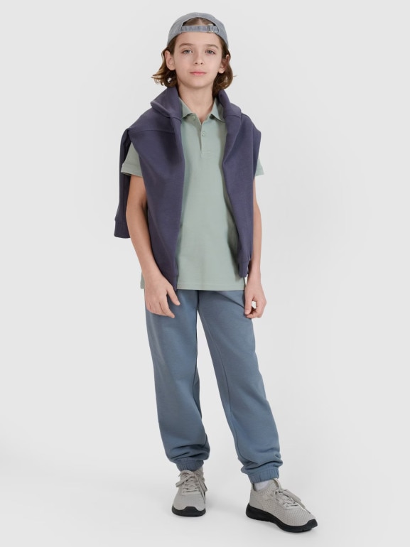 Dziecięca koszulka polo 4F 4FJWMM00TPTSU513 - zielona