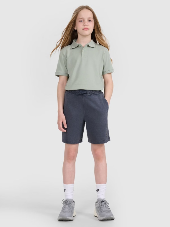 Dziecięca koszulka polo 4F 4FJWMM00TPTSU513 - zielona