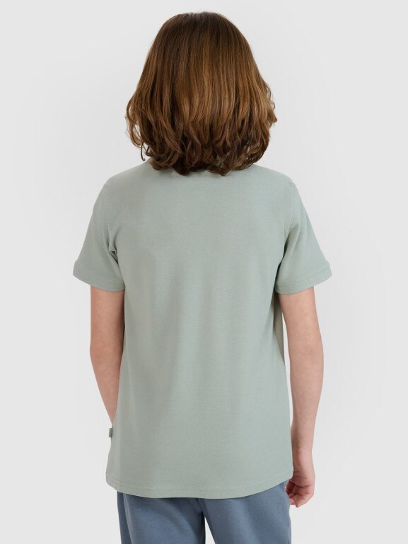 Dziecięca koszulka polo 4F 4FJWMM00TPTSU513 - zielona