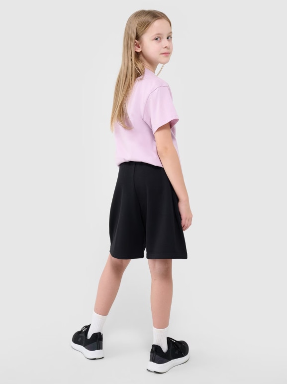 Dziewczęce spodenki dresowe 4F 4FJWMM00TSHOF630 - czarne