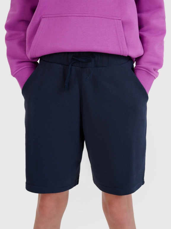 Dziewczęce spodenki dresowe 4F 4FJWMM00TSHOF630 - granatowe