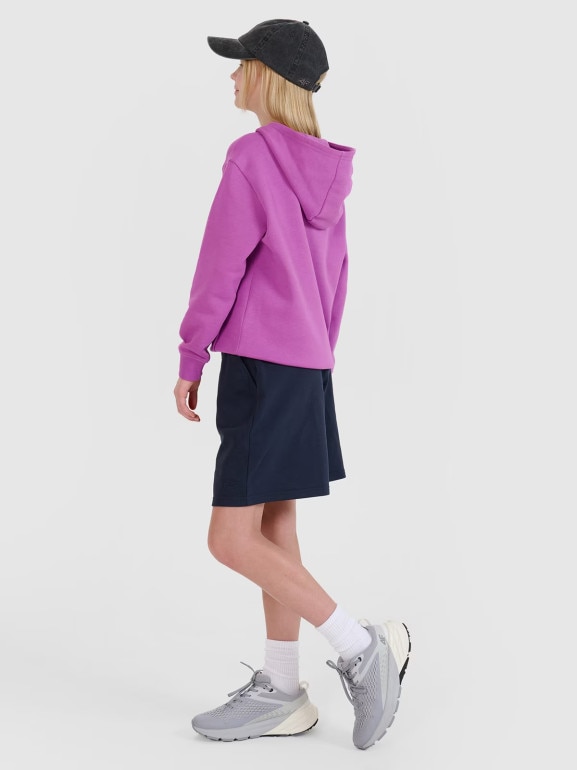 Dziewczęce spodenki dresowe 4F 4FJWMM00TSHOF630 - granatowe