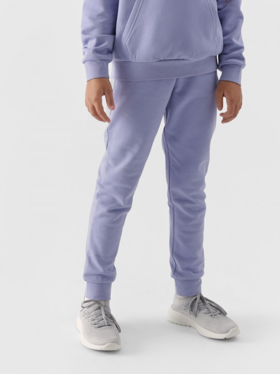 Dziewczęca bluza dresowa nierozpinana z kapturem 4F 4FJWMM00TSWSF1316 - niebieska