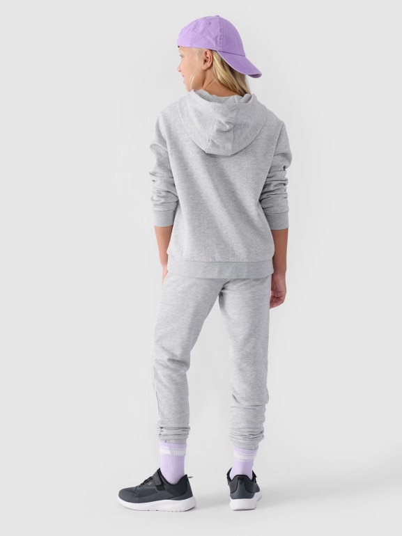 Dziewczęce spodnie dresowe joggery 4F 4FJWMM00TTROF0829-27M - szare