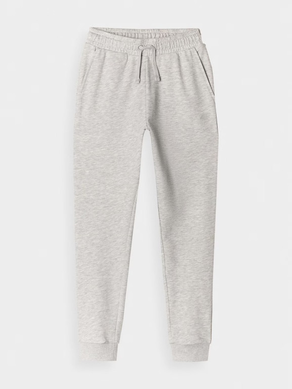 Dziewczęce spodnie dresowe joggery 4F 4FJWMM00TTROF0829-27M - szare