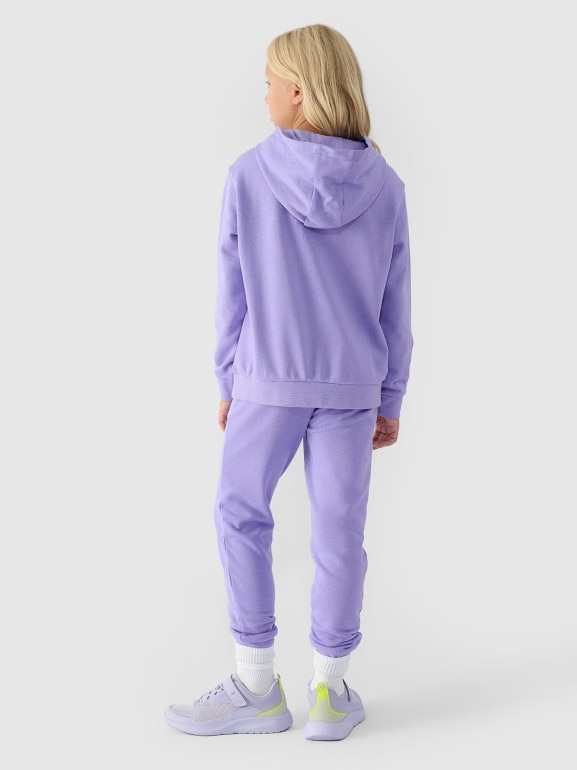 Dziewczęce spodnie dresowe joggery 4F 4FJWMM00TTROF0829-27M - fioletowe