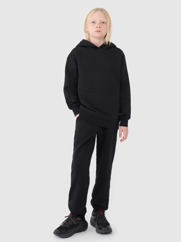 Chłopięce spodnie dresowe joggery 4F 4FJWMM00TTROM1188 - czarne