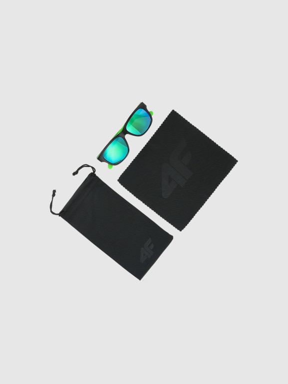 Dziecięce okulary przeciwsłoneczne z powłoką lustrzaną 4F 4FJWSS25ASUNU066 - zielone