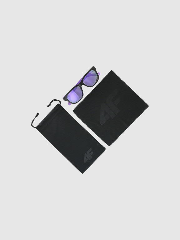 Dziecięce okulary przeciwsłoneczne z powłoką lustrzaną 4F 4FJWSS25ASUNU066 - fioletowe