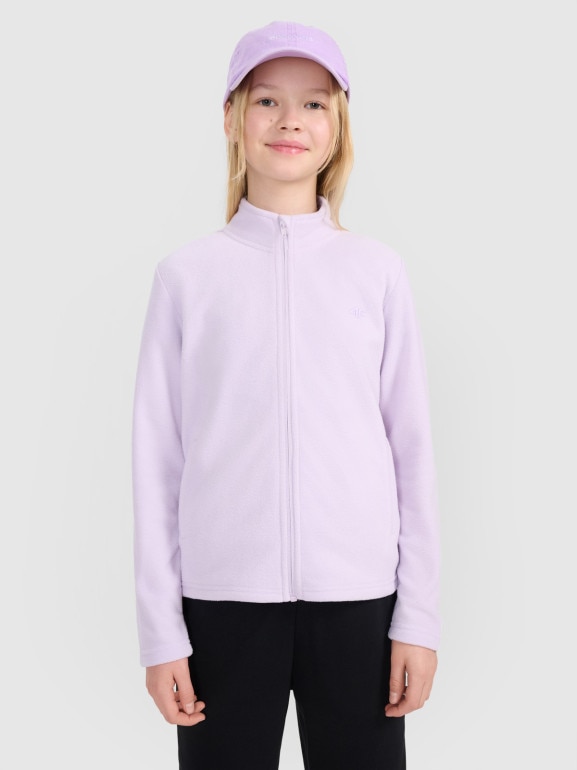 Dziewczęcy polar rozpinany 4F 4FJWSS25TFLEF386 - fioletowy