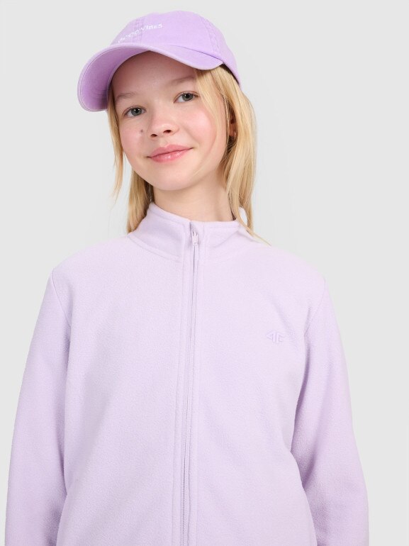 Dziewczęcy polar rozpinany 4F 4FJWSS25TFLEF386 - fioletowy