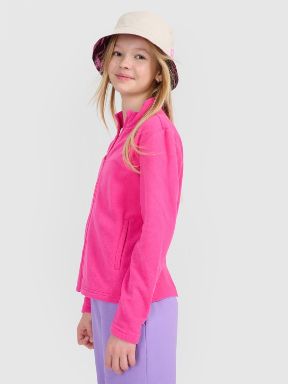 Dziewczęcy polar rozpinany 4F 4FJWSS25TFLEF386 - różowy