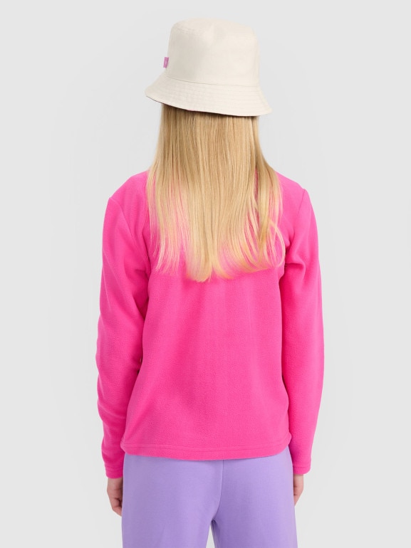 Dziewczęcy polar rozpinany 4F 4FJWSS25TFLEF386 - różowy