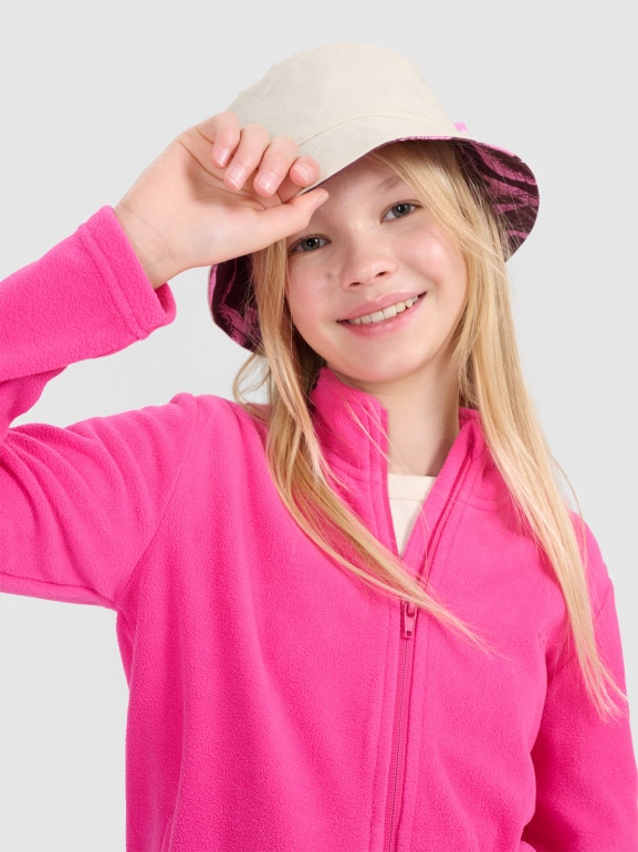 Dziewczęcy polar rozpinany 4F 4FJWSS25TFLEF386 - różowy