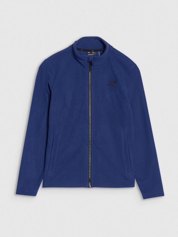 Chłopięcy polar rozpinany bez kaptura 4F 4FJWSS25TFLEM387 - niebieski