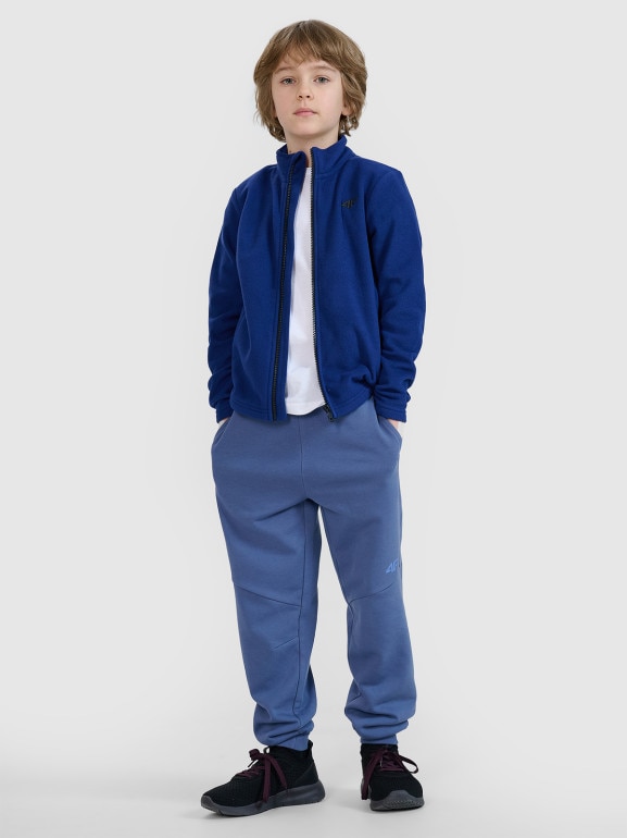 Chłopięcy polar rozpinany bez kaptura 4F 4FJWSS25TFLEM387 - niebieski