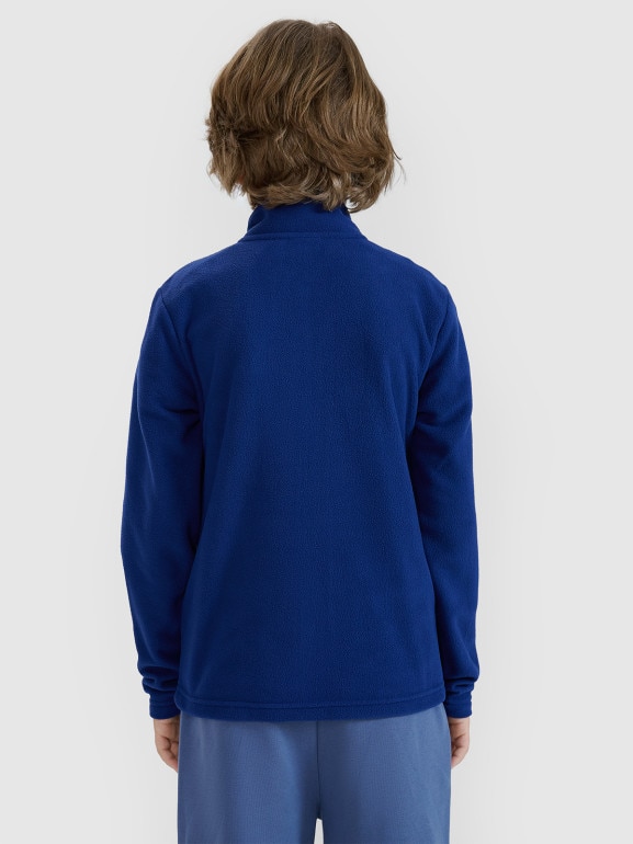 Chłopięcy polar rozpinany bez kaptura 4F 4FJWSS25TFLEM387 - niebieski
