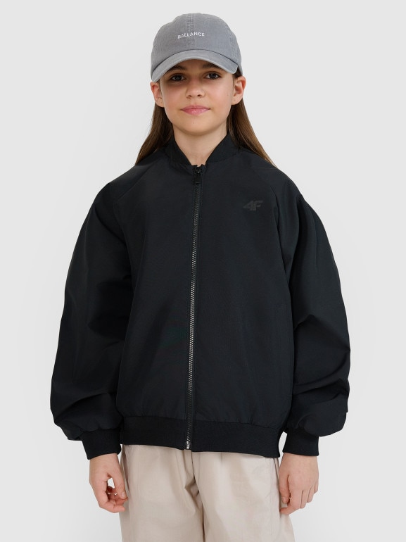 Dziewczęca kurtka przejściowa 4F 4FJWSS25TJACF184 - czarna