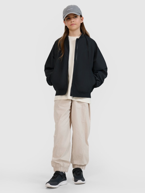 Dziewczęca kurtka przejściowa 4F 4FJWSS25TJACF184 - czarna