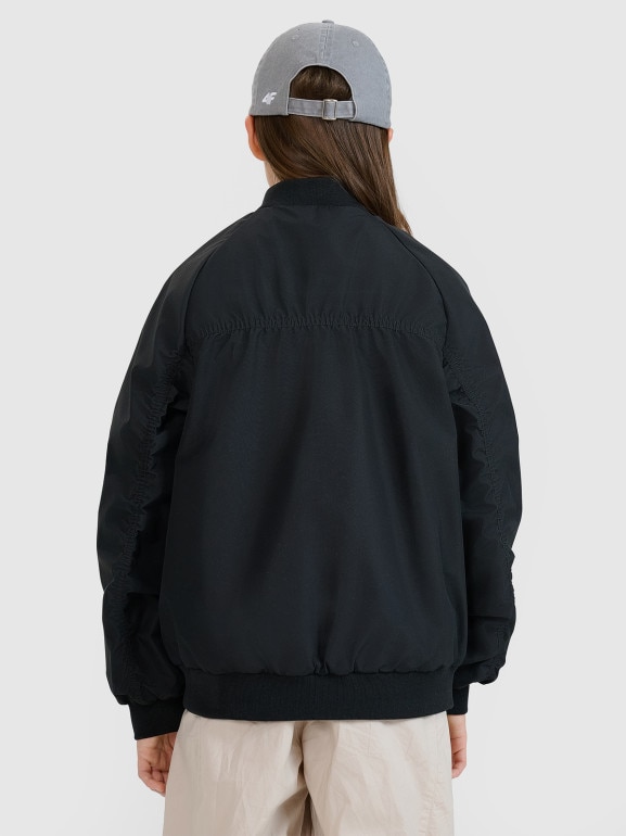 Dziewczęca kurtka przejściowa 4F 4FJWSS25TJACF184 - czarna