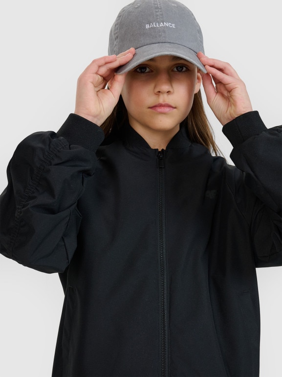 Dziewczęca kurtka przejściowa 4F 4FJWSS25TJACF184 - czarna