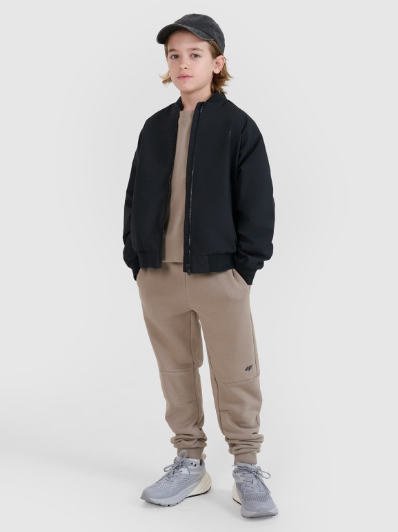 Chłopięca kurtka przejściowa 4F 4FJWSS25TJACM186 - czarna