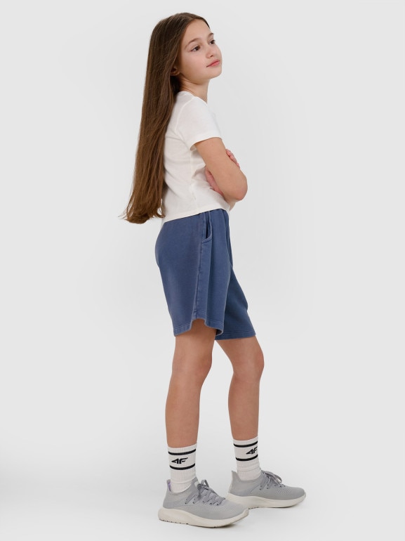 Dziewczęce spodnie dresowe 4F 4FJWSS25TSHOF483 - granatowe