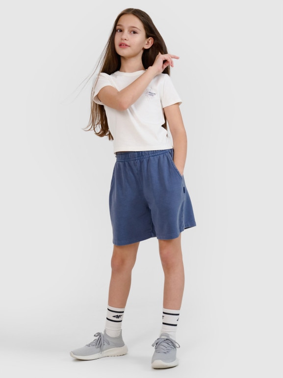 Dziewczęce spodnie dresowe 4F 4FJWSS25TSHOF483 - granatowe