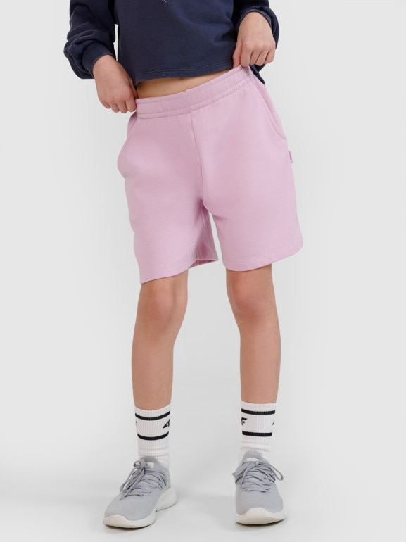 Dziewczęce spodnie dresowe 4F 4FJWSS25TSHOF483 - różowe