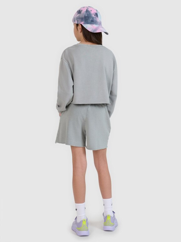 Dziewczęce spodenki dresowe 4F 4FJWSS25TSHOF484 - szare