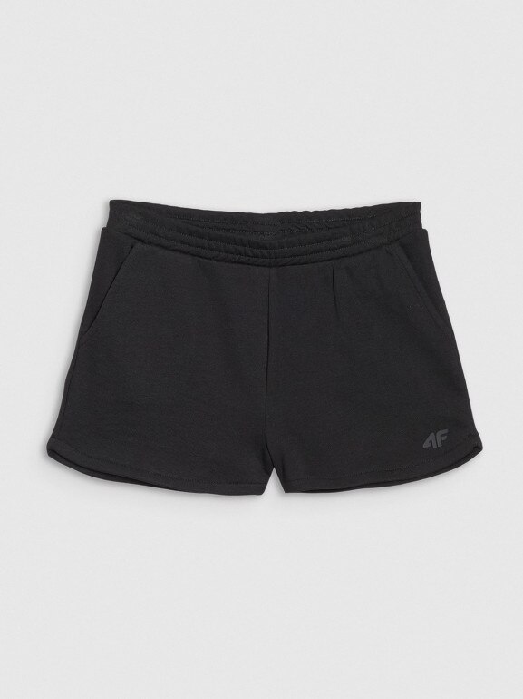 Dziewczęce spodenki dresowe 4F 4FJWSS25TSHOF602 - czarne