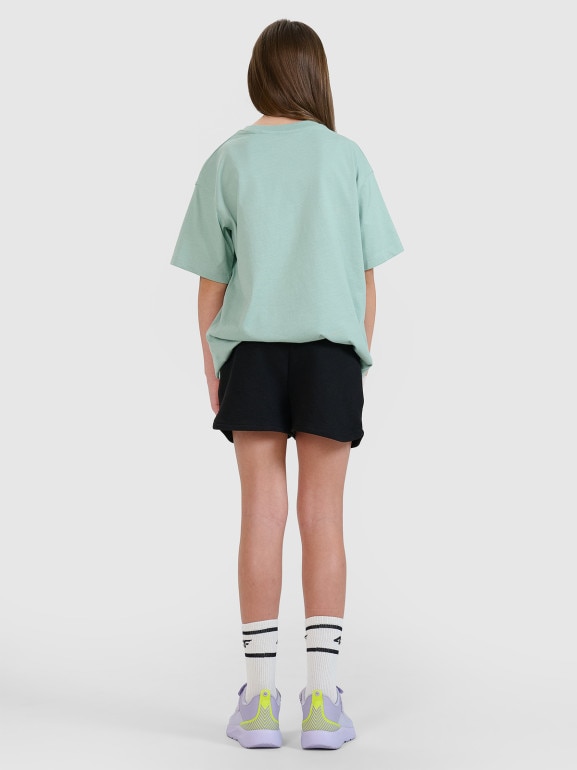 Dziewczęce spodenki dresowe 4F 4FJWSS25TSHOF602 - czarne