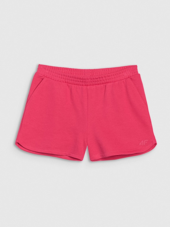 Dziewczęce spodenki dresowe 4F 4FJWSS25TSHOF602 - różowe