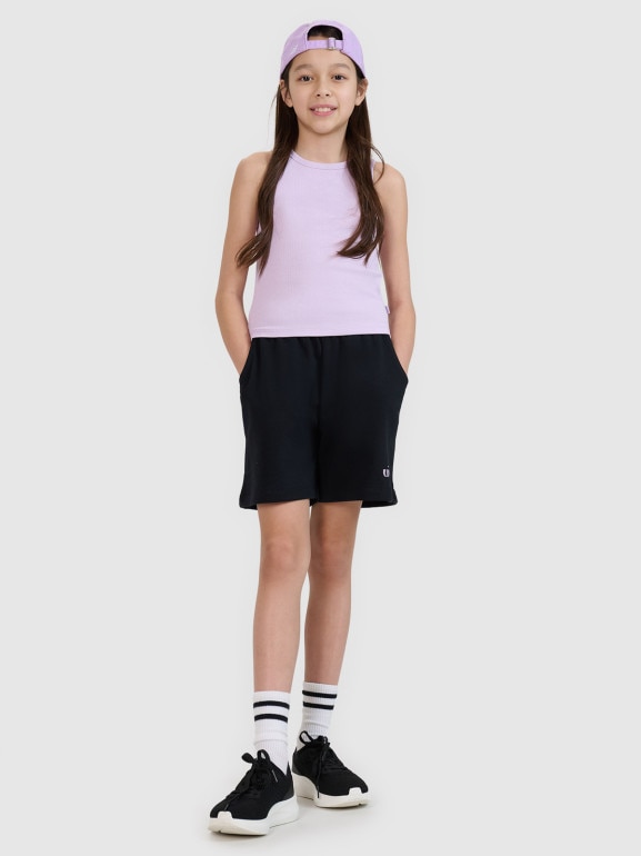 Dziewczęce spodenki dresowe 4F 4FJWSS25TSHOF618 - czarne