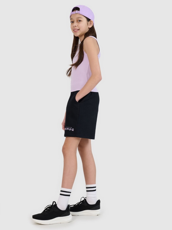 Dziewczęce spodenki dresowe 4F 4FJWSS25TSHOF618 - czarne