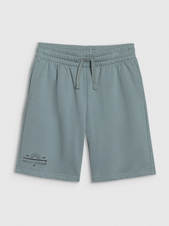 Chłopięce spodenki dresowe 4F 4FJWSS25TSHOM500 - turkusowe