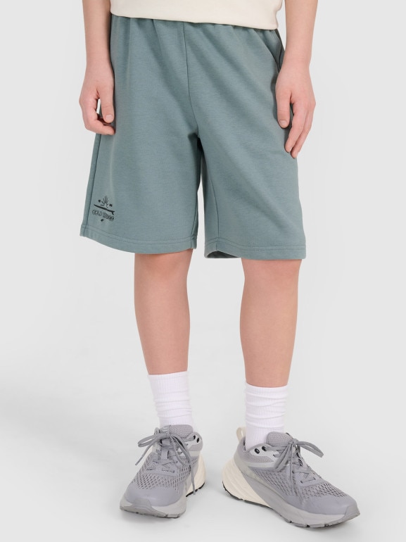 Chłopięce spodenki dresowe 4F 4FJWSS25TSHOM500 - turkusowe