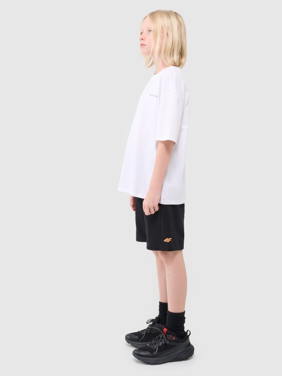 Chłopięce spodenki dresowe 4F 4FJWSS25TSHOM600 - czarne