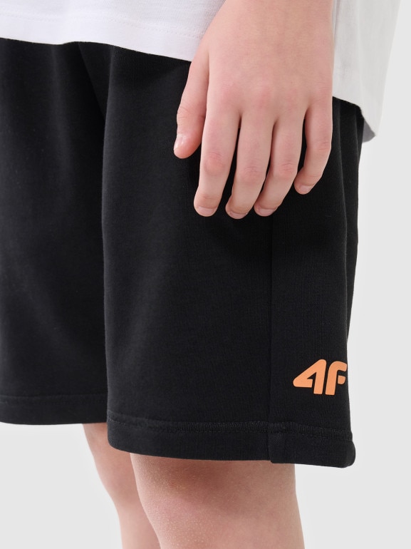 Chłopięce spodenki dresowe 4F 4FJWSS25TSHOM600 - czarne