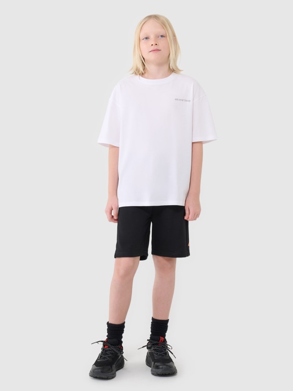 Chłopięce spodenki dresowe 4F 4FJWSS25TSHOM600 - czarne