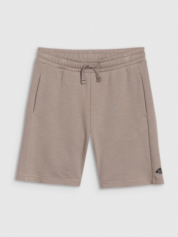 Chłopięce spodenki dresowe 4F 4FJWSS25TSHOM600 - beżowe