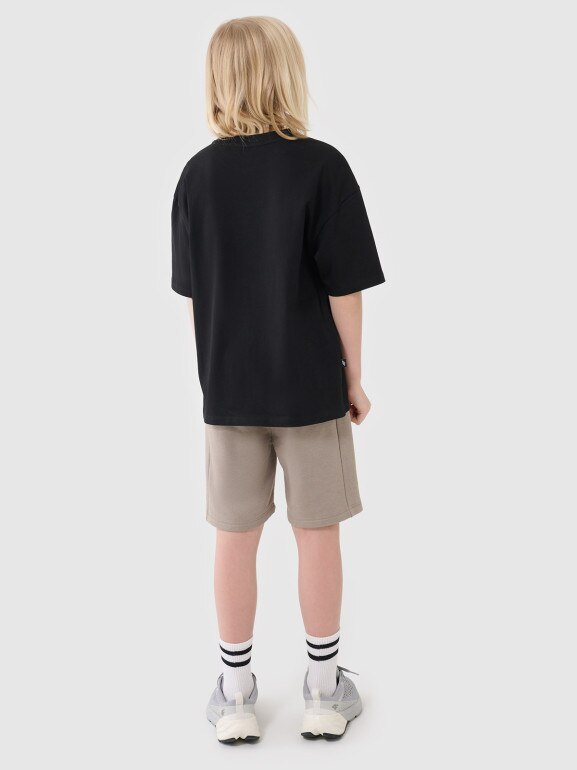 Chłopięce spodenki dresowe 4F 4FJWSS25TSHOM600 - beżowe