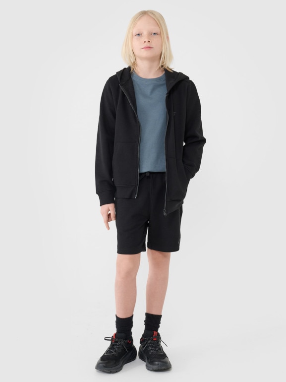 Chłopięce spodenki dresowe 4F 4FJWSS25TSHOM601 - czarne