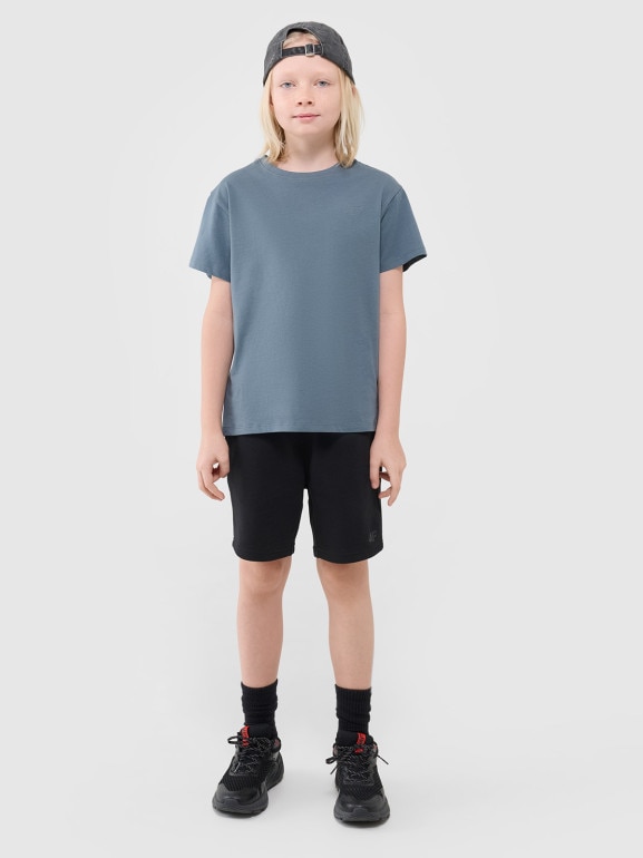 Chłopięce spodenki dresowe 4F 4FJWSS25TSHOM601 - czarne