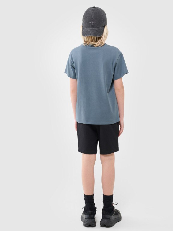 Chłopięce spodenki dresowe 4F 4FJWSS25TSHOM601 - czarne