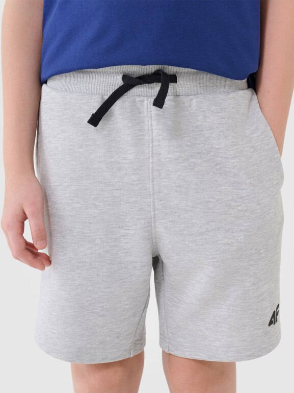 Chłopięce spodenki dresowe 4F 4FJWSS25TSHOM601 - szare